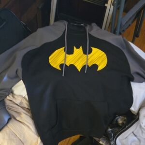 Batman Logo Hoodie in Black and Gray